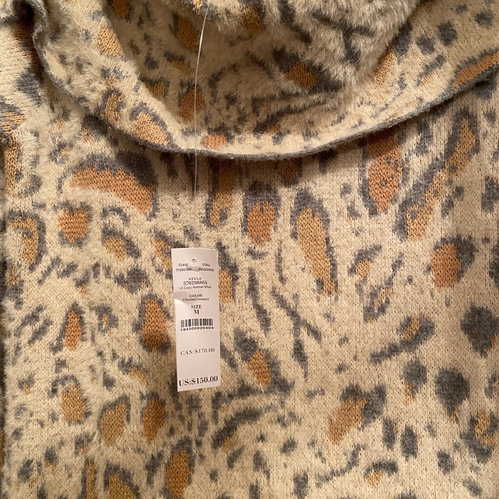 WHBM Cheetah sweater dress